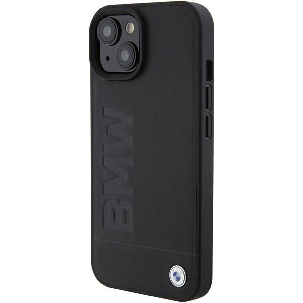 Dėklas BWM Leather Hot Stamp  iPhone 15 - Juodas 1 Dėklas BWM Leather Hot Stamp  iPhone 15 - Juodas 1