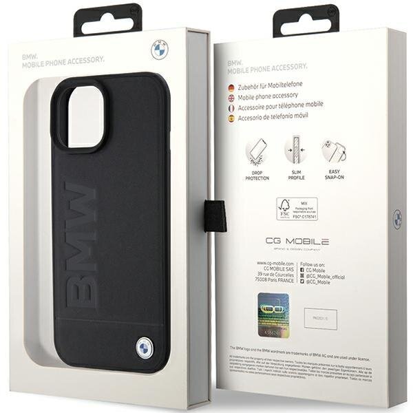 Dėklas BWM Leather Hot Stamp  iPhone 15 - Juodas 7 Dėklas BWM Leather Hot Stamp  iPhone 15 - Juodas 7
