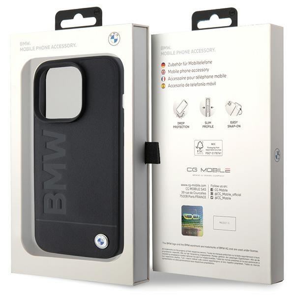 Dėklas BWM Leather Hot Stamp  iPhone 15 Pro Max - Juodas 7