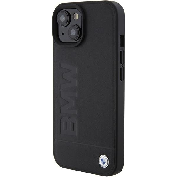 Dėklas BWM MagSafe Leather Hot Stamp  iPhone 15 Plus - Juodas 1 Dėklas BWM MagSafe Leather Hot Stamp  iPhone 15 Plus - Juodas 1