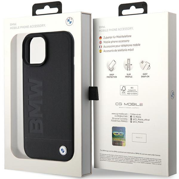 Dėklas BWM MagSafe Leather Hot Stamp  iPhone 15 Plus - Juodas 7 Dėklas BWM MagSafe Leather Hot Stamp  iPhone 15 Plus - Juodas 7