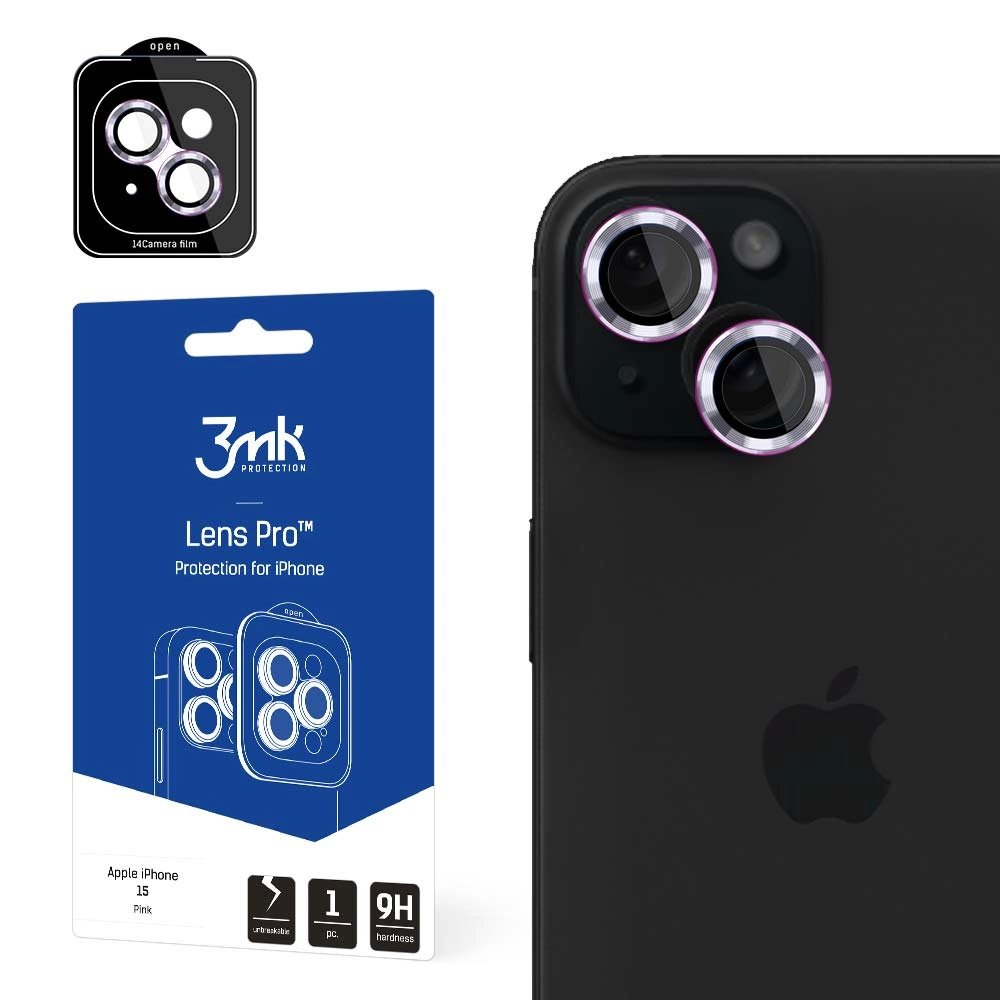Kameros apsauga 3mk Lens Protection Pro Pink for iPhone 15 Kameros apsauga 3mk Lens Protection Pro Pink for iPhone 15