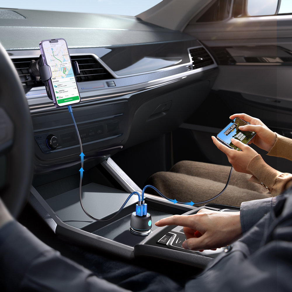 Car charger 60W USB-C USB-A Joyroom JR-CCN01 | Juodas 4 Car charger 60W USB-C USB-A Joyroom JR-CCN01 | Juodas 4