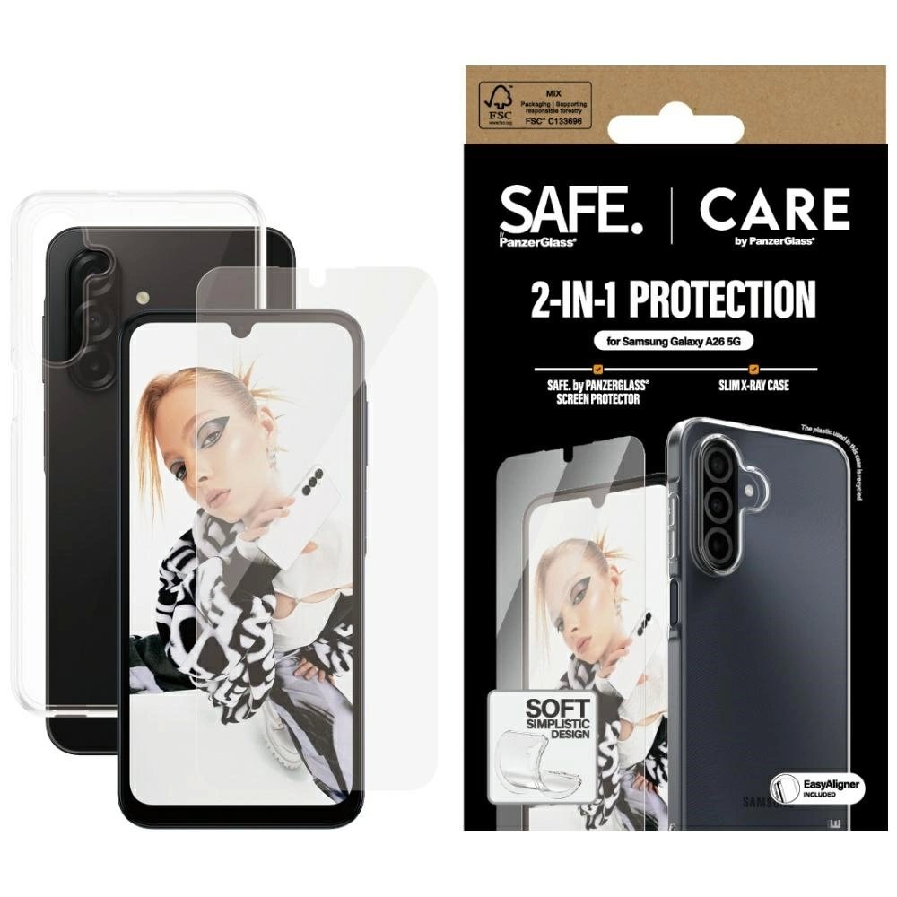 CARE by PanzerGlass Fashion 2in1 Dėklas+Glass skirtas Samsung Galaxy A26 5G - Permatomas