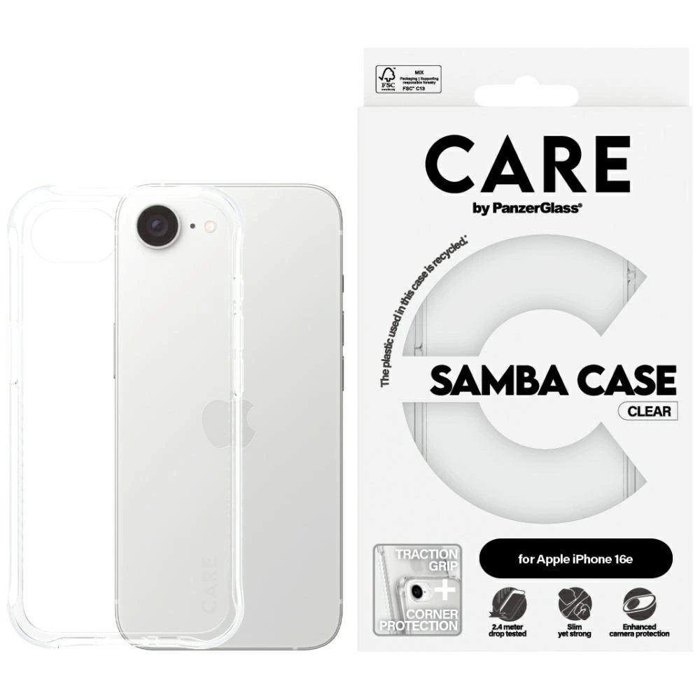 iPhone 16e – CARE by PanzerGlass Fashion dėklas - Skaidrus iPhone 16e – CARE by PanzerGlass Fashion dėklas - Skaidrus