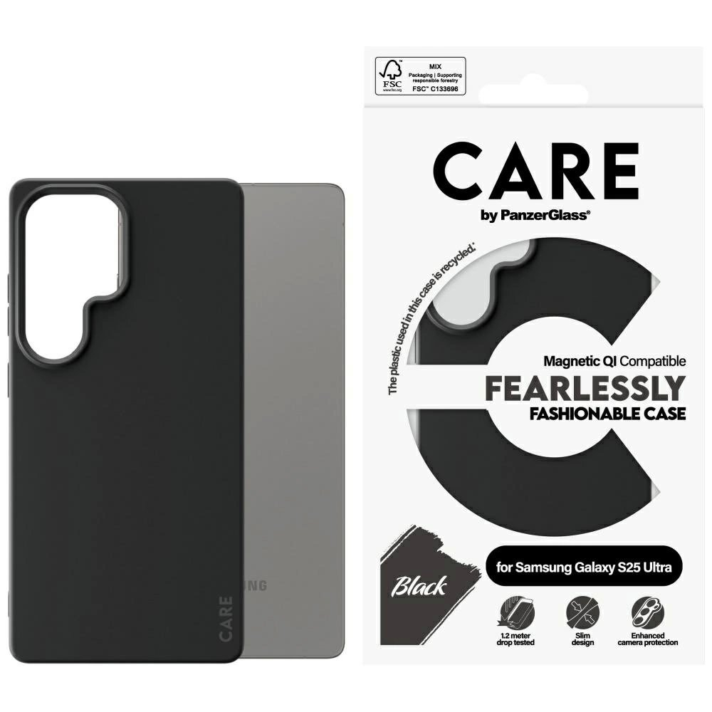 CARE by PanzerGlass Fashion QI Dėklas skirtas Samsung Galaxy S25 Ultra - Juodas