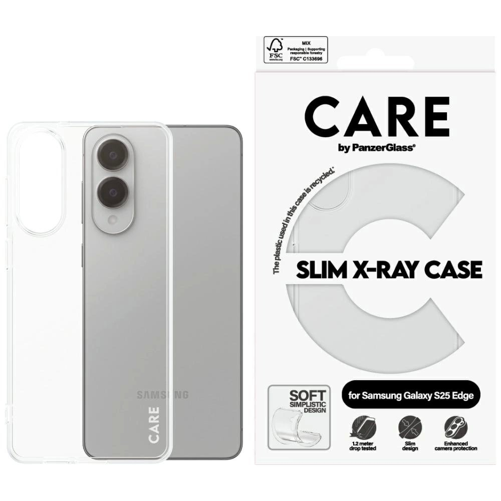 Samsung Galaxy S25 Edge CARE by PanzerGlass Fashion X-Ray dėklas - permatomas