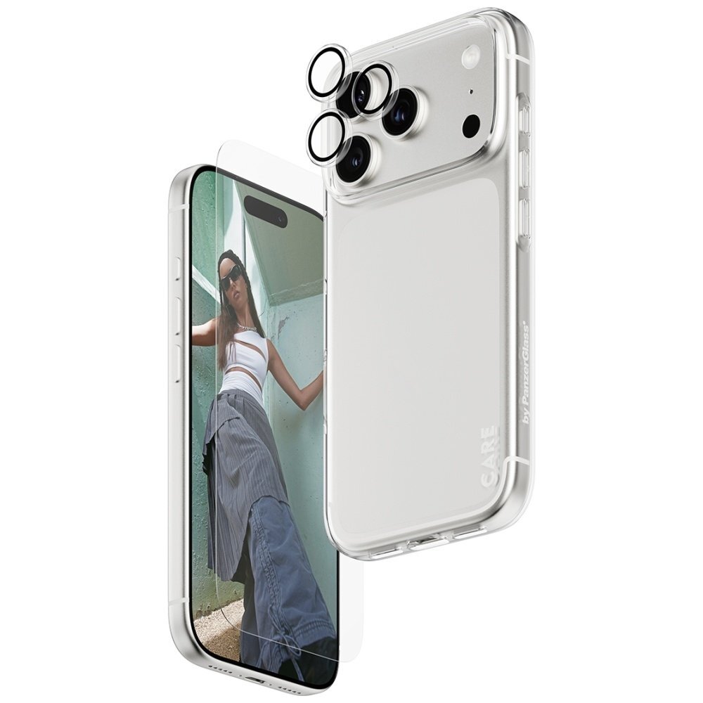 iPhone 17 Pro CARE by PanzerGlass stilingas 3in1 rinkinys (dėklas + stiklas + kameros apsauga) 1
