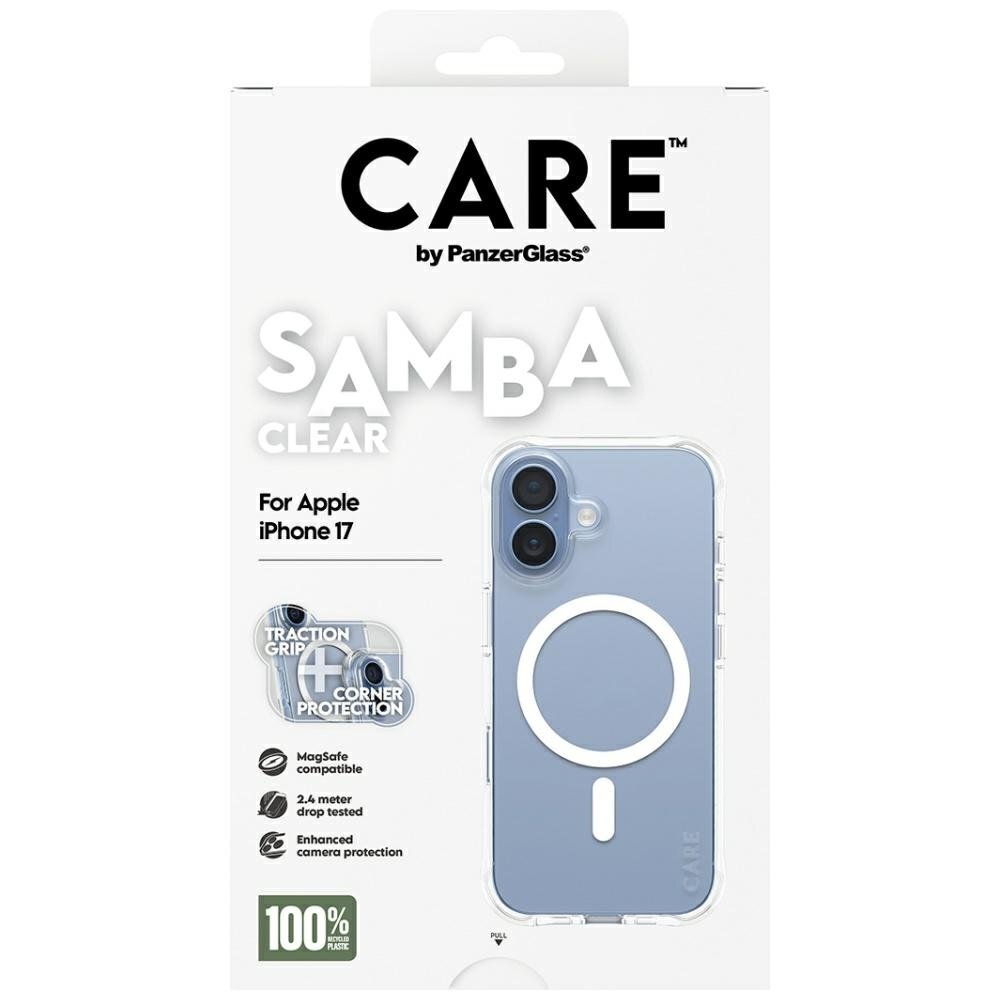 iPhone 17 CARE by PanzerGlass Fashionable Samba dėklas su baltu MagSafe – permatomas 4
