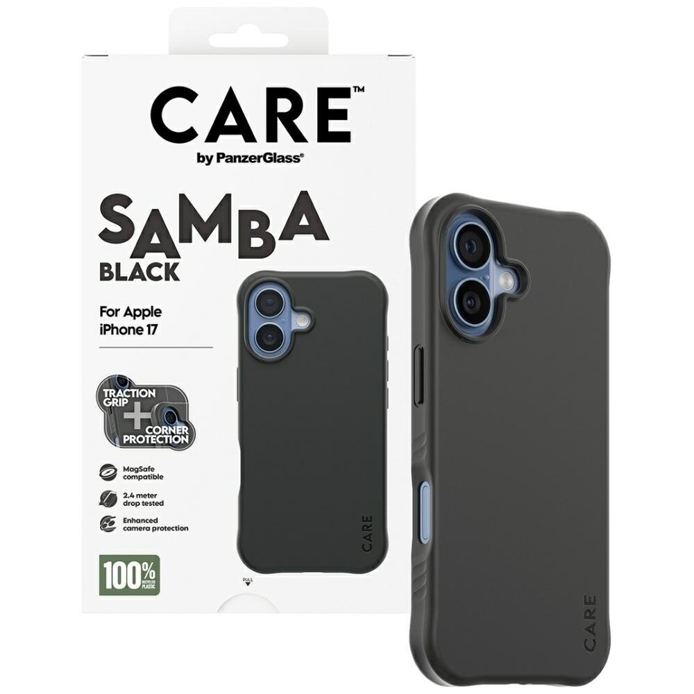 iPhone 17 dėklas CARE by PanzerGlass Fashionable Samba, MagSafe – juodas 3
