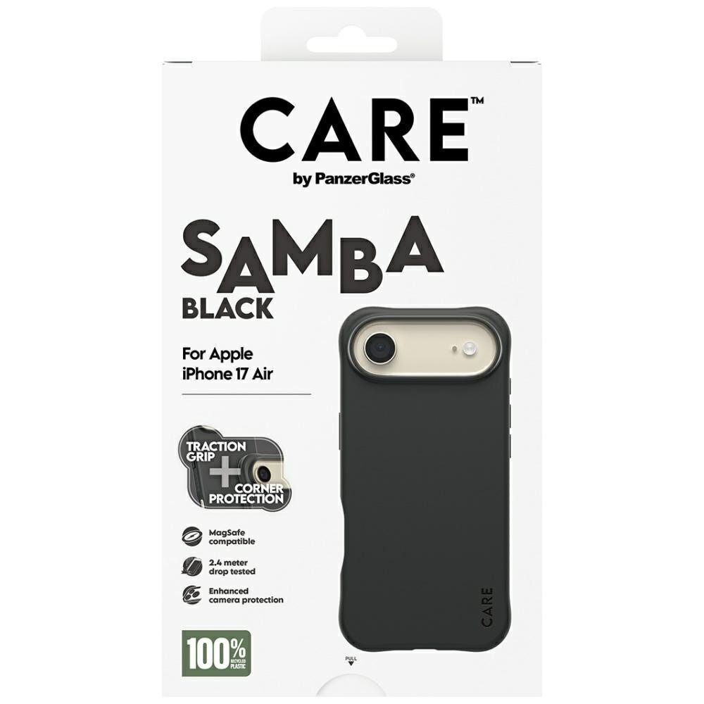 iPhone Air dėklas CARE by PanzerGlass Fashionable Samba, MagSafe – juodas 4 iPhone Air dėklas CARE by PanzerGlass Fashionable Samba, MagSafe – juodas 4