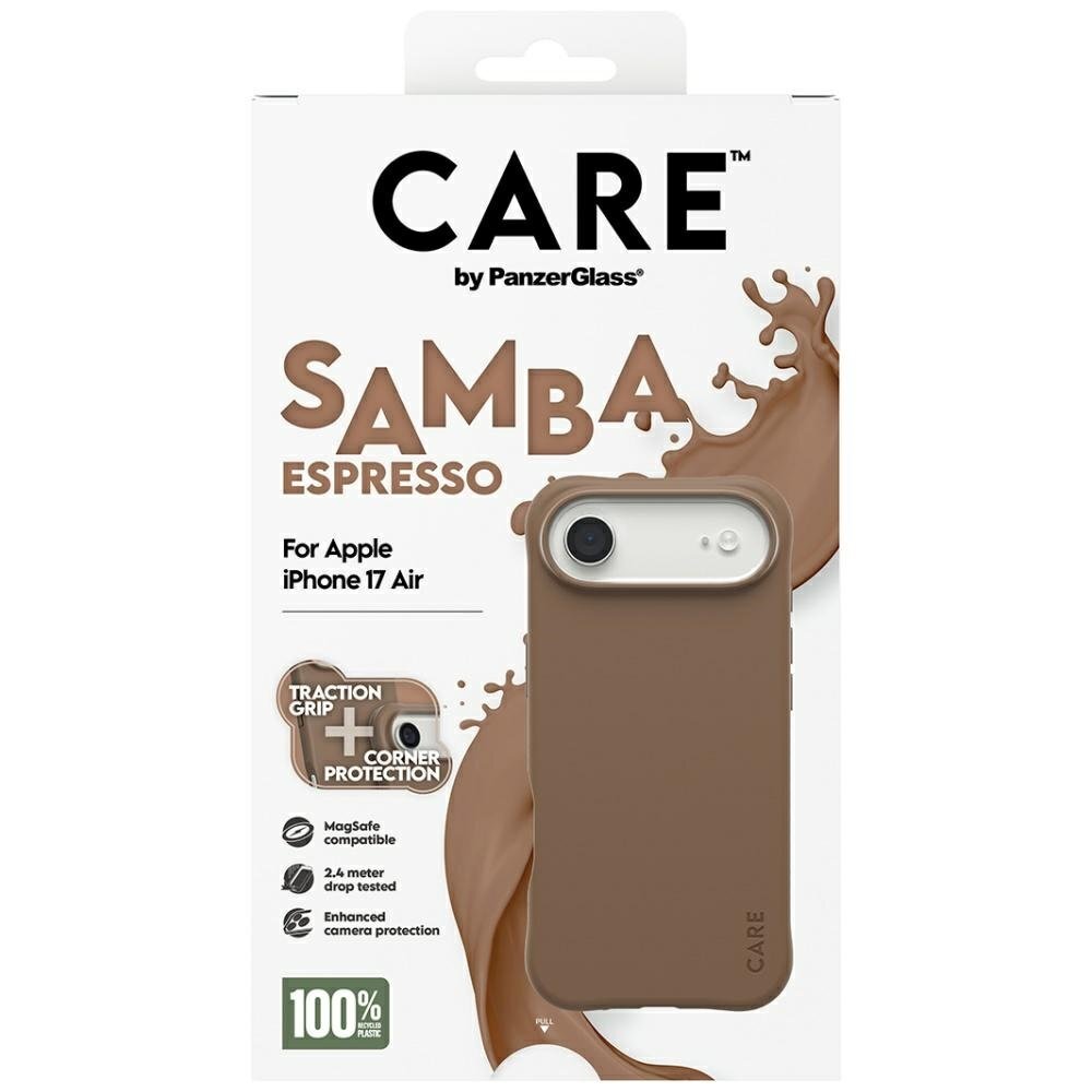 iPhone Air dėklas CARE by PanzerGlass Fashionable Samba, MagSafe – rudas 4 iPhone Air dėklas CARE by PanzerGlass Fashionable Samba, MagSafe – rudas 4