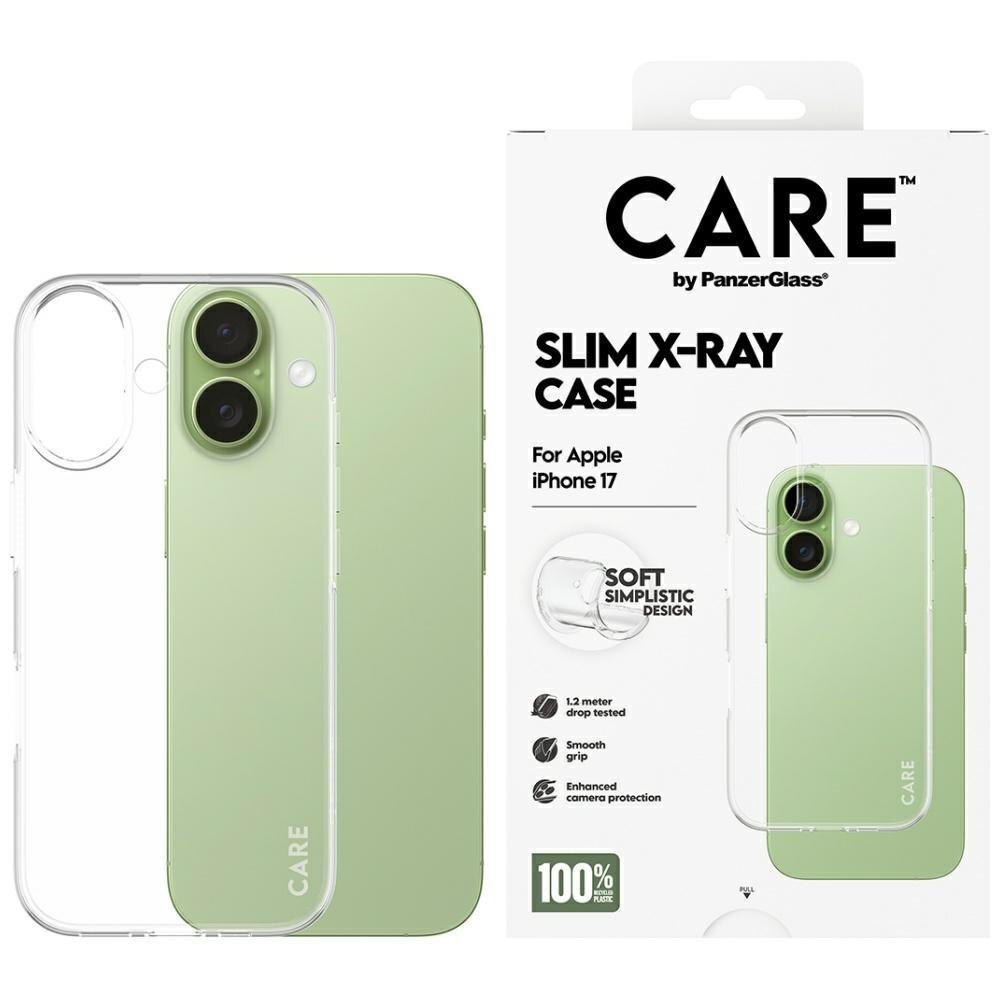 iPhone 17 dėklas CARE by PanzerGlass Fashionable X-Ray Soft Basic – permatomas iPhone 17 dėklas CARE by PanzerGlass Fashionable X-Ray Soft Basic – permatomas
