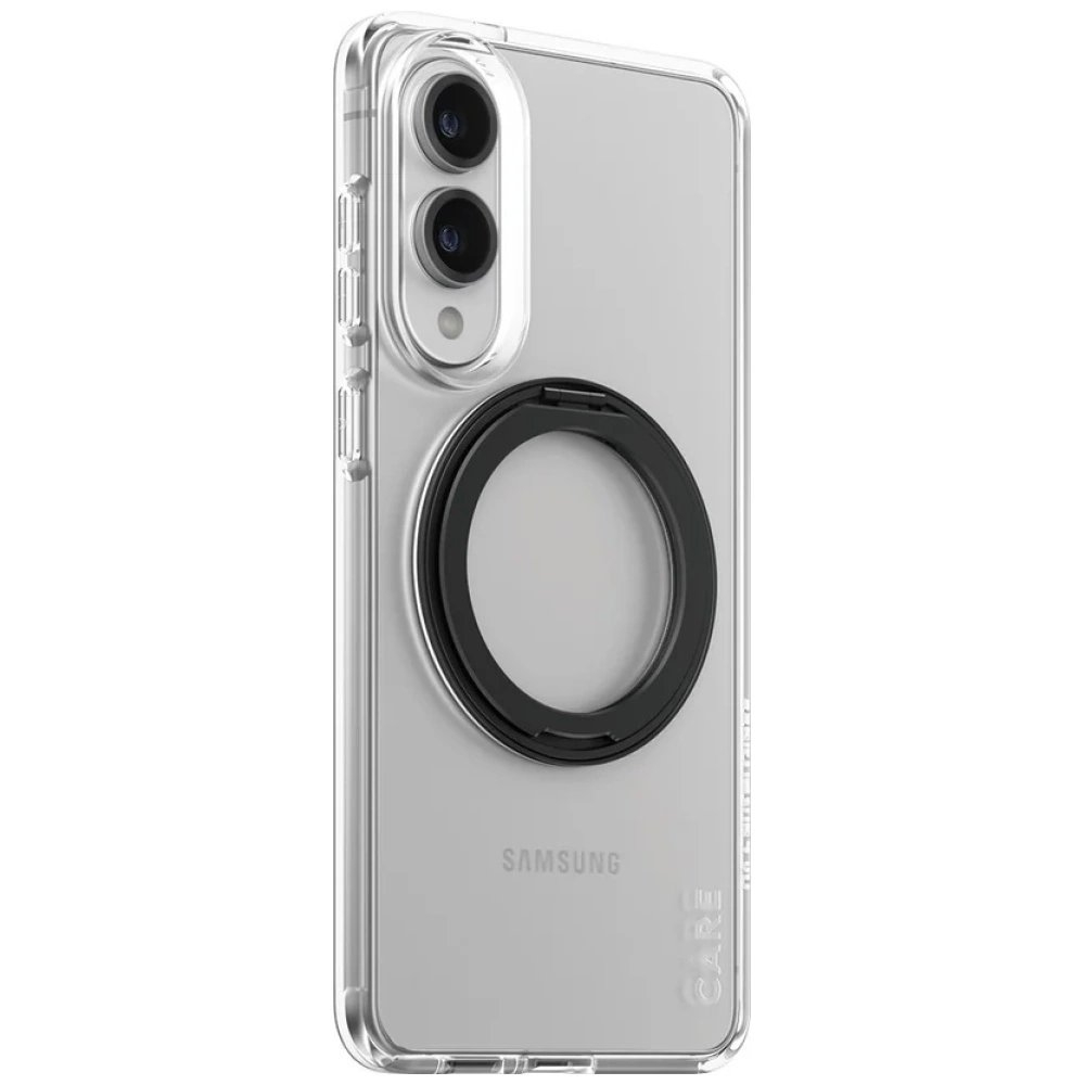 Samsung Galaxy S25 Edge CARE by PanzerGlass Feature Black Kickstand & QI dėklas - permatomas 1