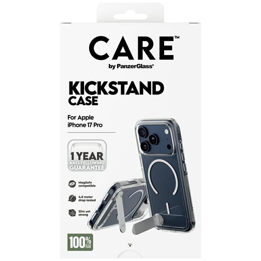 iPhone 17 Pro CARE by PanzerGlass Feature dėklas su atrama ir MagSafe – skaidrus 4 iPhone 17 Pro CARE by PanzerGlass Feature dėklas su atrama ir MagSafe – skaidrus 4