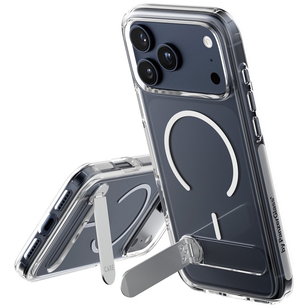 iPhone 17 Pro Max dėklas CARE by PanzerGlass Feature su atrama, MagSafe – skaidrus 1 iPhone 17 Pro Max dėklas CARE by PanzerGlass Feature su atrama, MagSafe – skaidrus 1