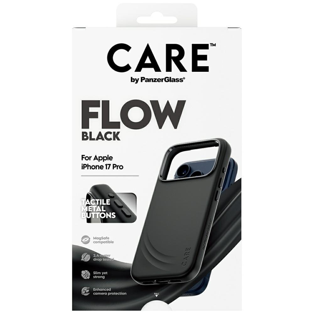 iPhone 17 Pro dėklas CARE by PanzerGlass Feature FLOW, MagSafe – juodas 4