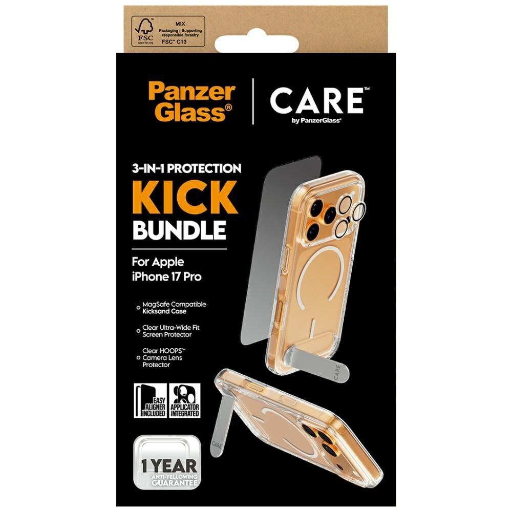 iPhone 17 Pro CARE by PanzerGlass Feature Kick 3in1 apsaugos rinkinys (dėklas + stiklas + kameros apsauga) 4 iPhone 17 Pro CARE by PanzerGlass Feature Kick 3in1 apsaugos rinkinys (dėklas + stiklas + kameros apsauga) 4