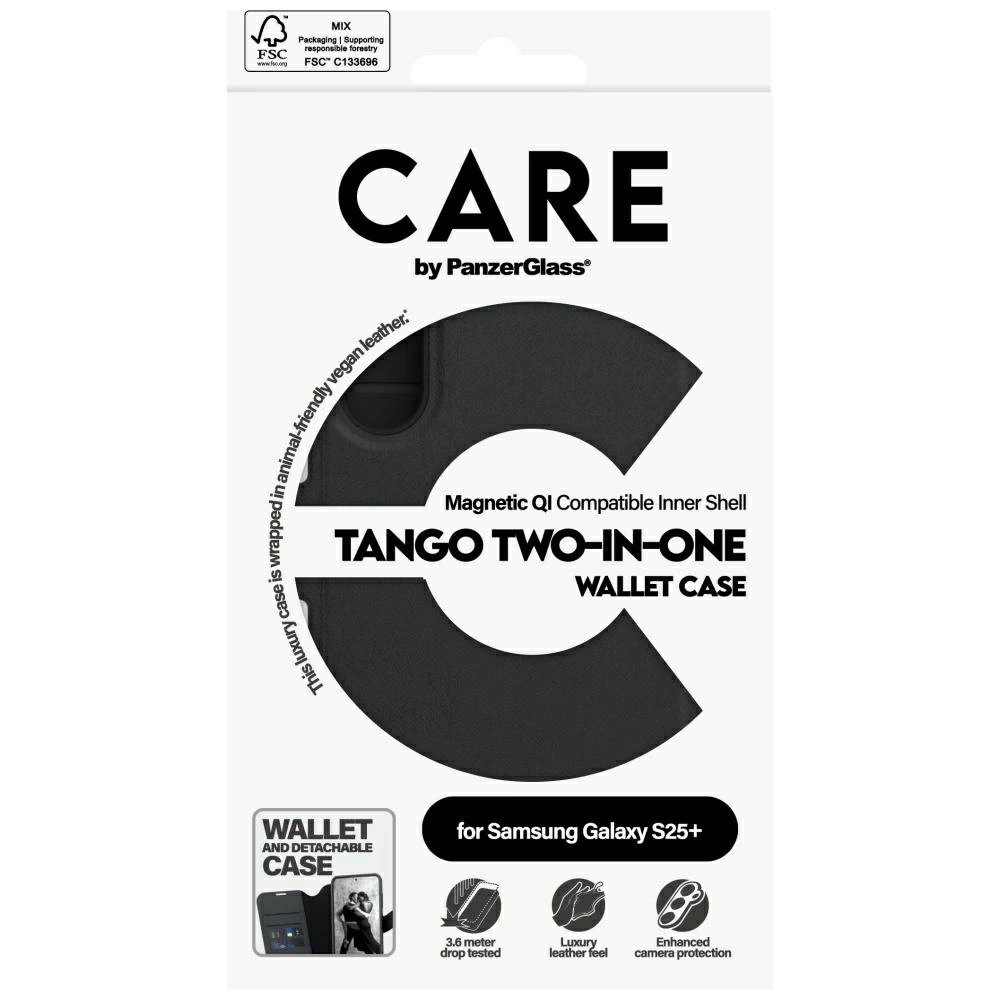 CARE by PanzerGlass Feature Tango 2in1 Piniginės tipo Dėklas skirtas Samsung Galaxy S25+ - Juodas 4