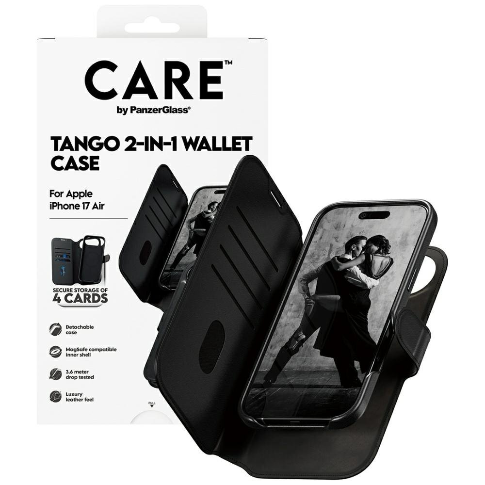 iPhone Air CARE by PanzerGlass Feature Tango 2in1 Wallet MagSafe dėklas – juodas 3 iPhone Air CARE by PanzerGlass Feature Tango 2in1 Wallet MagSafe dėklas – juodas 3
