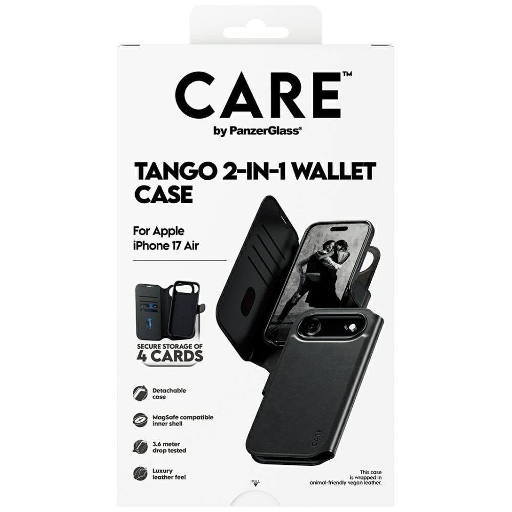 iPhone Air CARE by PanzerGlass Feature Tango 2in1 Wallet MagSafe dėklas – juodas 4