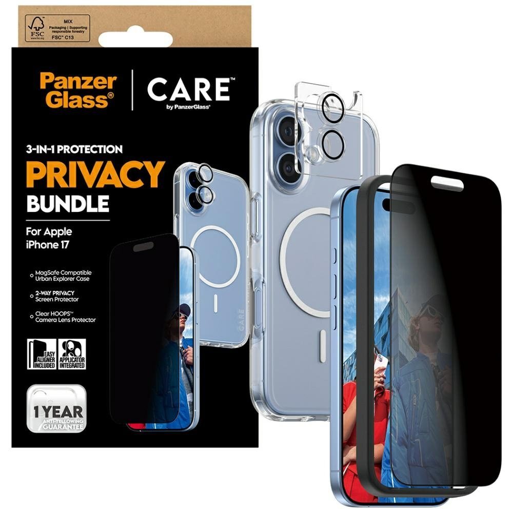 iPhone 17 CARE by PanzerGlass Flagship Privacy 3in1 rinkinys (dėklas + privatumo stiklas + kameros apsauga) 4 iPhone 17 CARE by PanzerGlass Flagship Privacy 3in1 rinkinys (dėklas + privatumo stiklas + kameros apsauga) 4