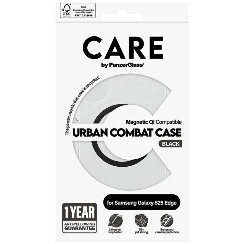 Samsung Galaxy S25 Edge CARE by PanzerGlass Flagship Urban Combat Black QI dėklas - permatomas 3 Samsung Galaxy S25 Edge CARE by PanzerGlass Flagship Urban Combat Black QI dėklas - permatomas 3