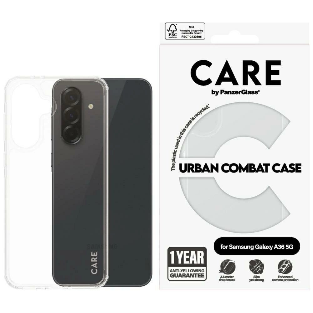 Samsung Galaxy A36 5G – CARE by PanzerGlass Flagship Urban Combat dėklas - Skaidrus