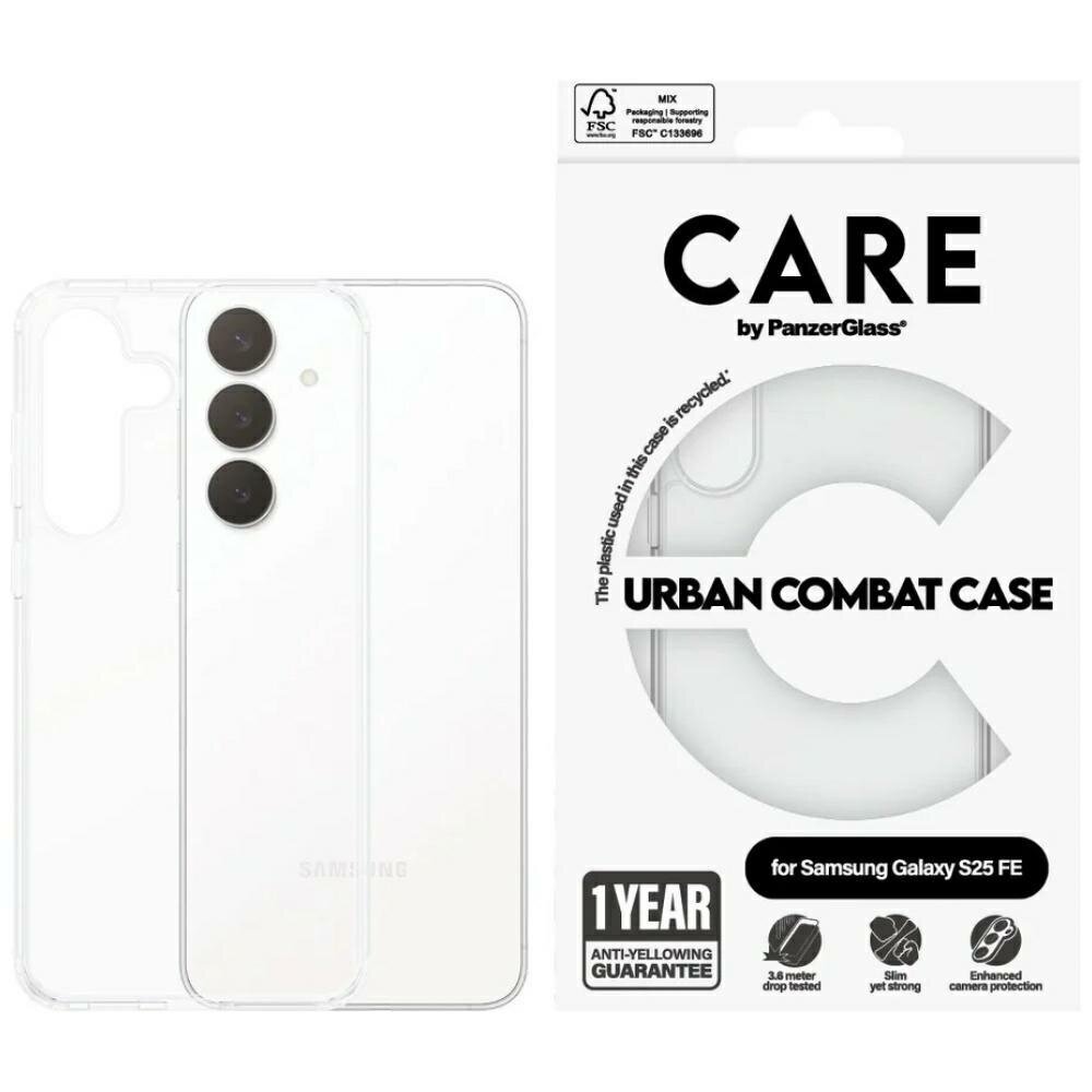 Samsung Galaxy S25 FE CARE by PanzerGlass Flagship Urban Combat dėklas – skaidrus