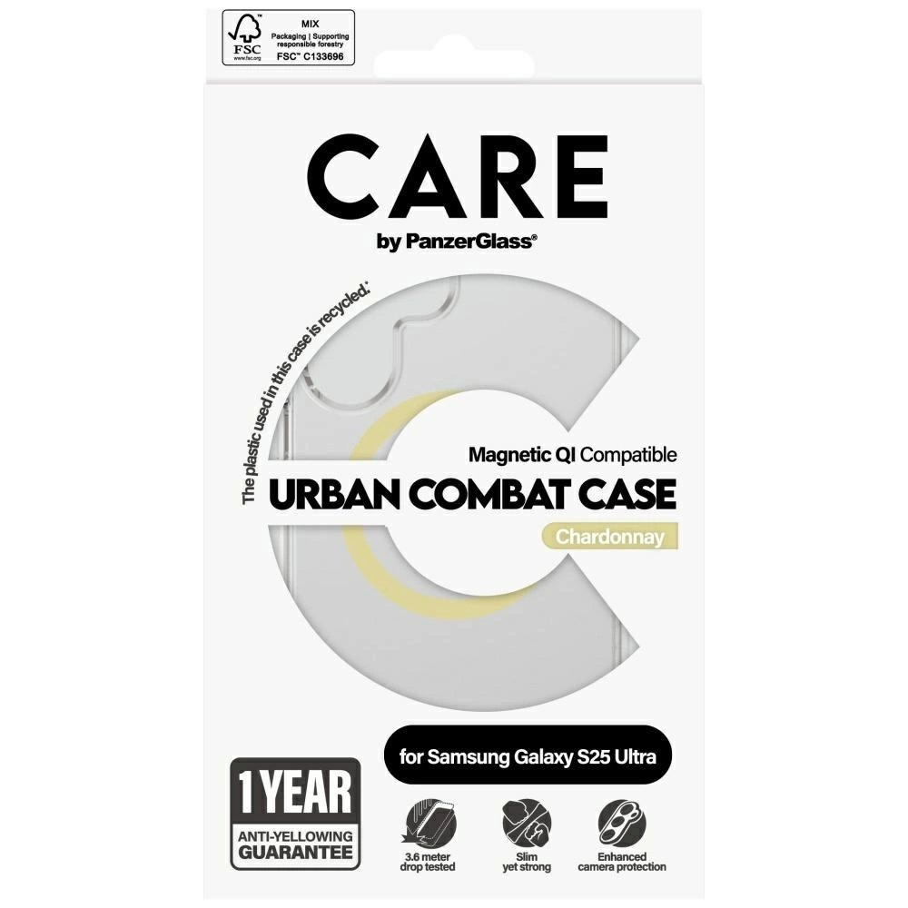 CARE by PanzerGlass Flagship Urban Combat Chardonnay QI Dėklas Samsung Galaxy S25 Ultra - Permatomas 3 CARE by PanzerGlass Flagship Urban Combat Chardonnay QI Dėklas Samsung Galaxy S25 Ultra - Permatomas 3