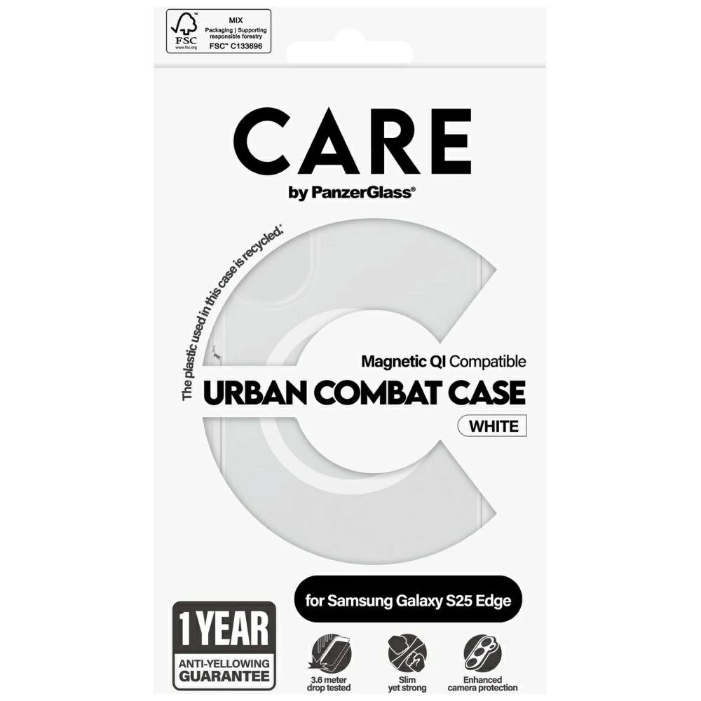 Samsung Galaxy S25 Edge CARE by PanzerGlass Flagship Urban Combat White QI dėklas - permatomas 3