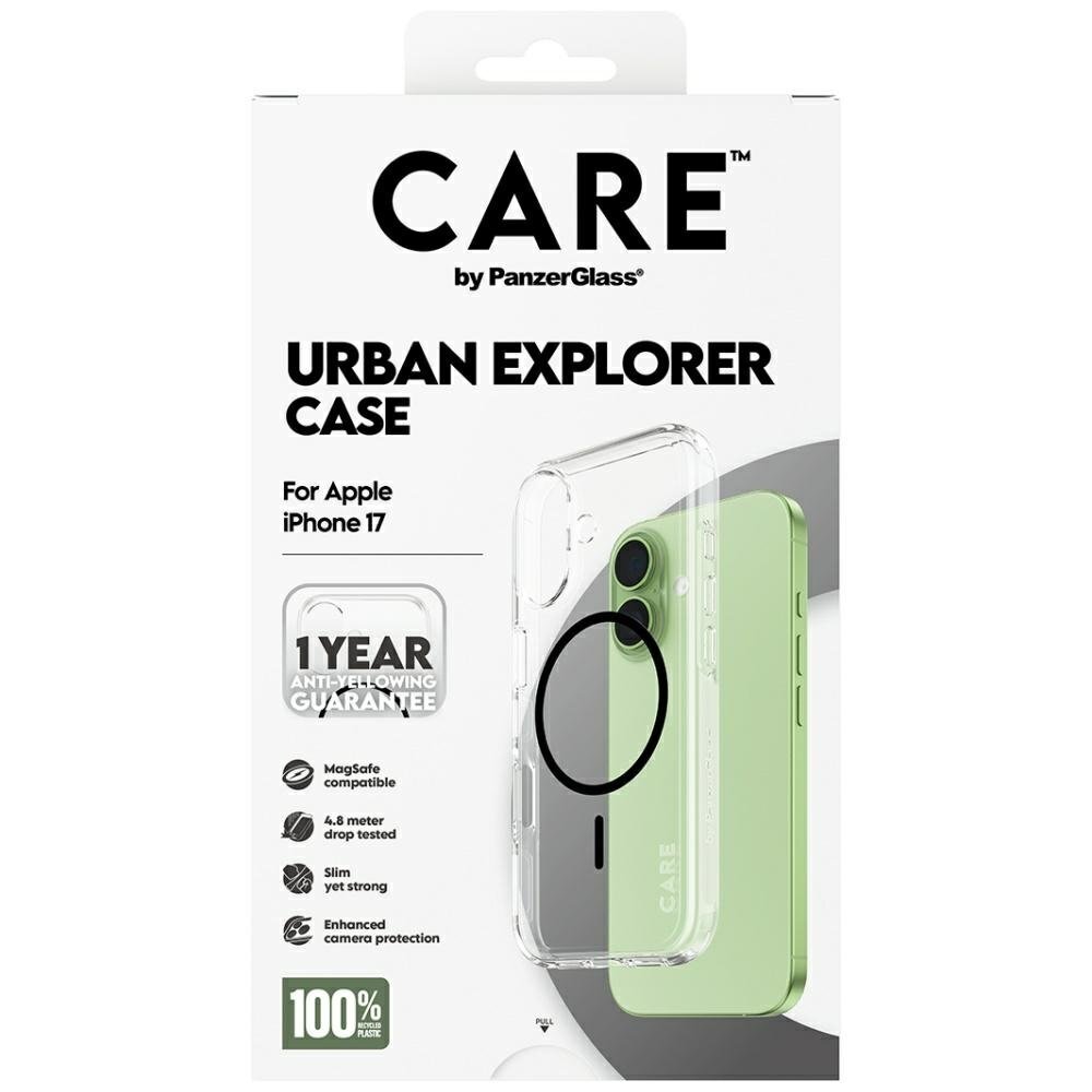 iPhone 17 CARE by PanzerGlass Flagship Urban Explorer dėklas su juodu MagSafe – skaidrus 4