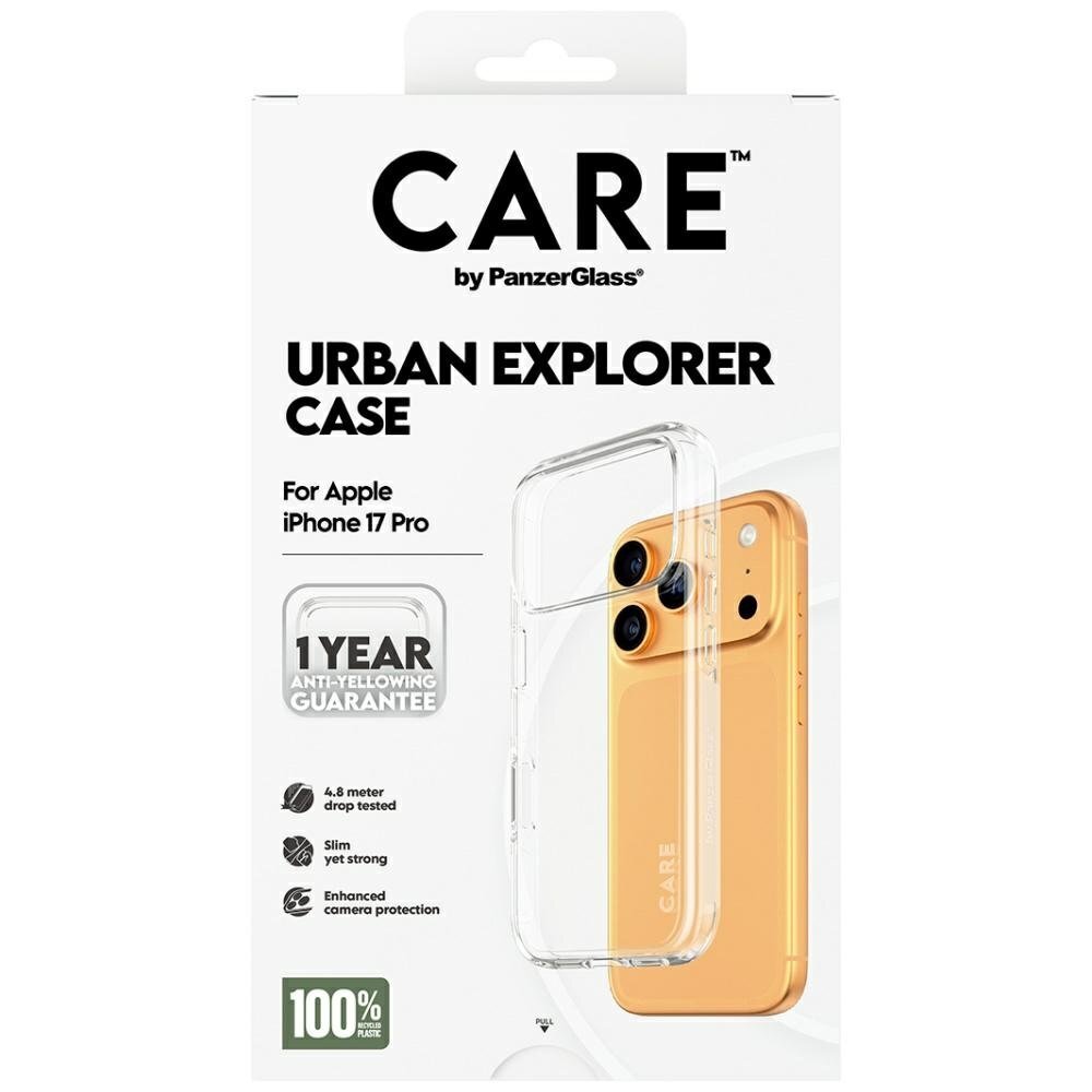 iPhone 17 Pro dėklas CARE by PanzerGlass Flagship Urban Explorer su skaidriu rėmeliu – skaidrus 4