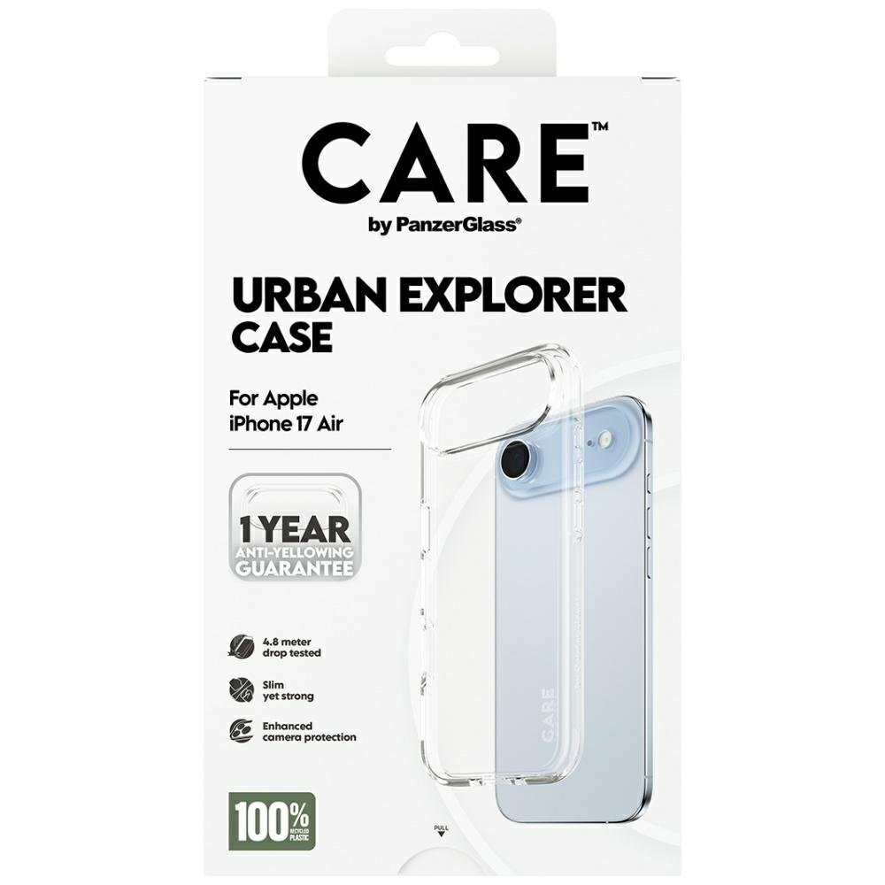 iPhone Air dėklas CARE by PanzerGlass Flagship Urban Explorer su skaidriu rėmeliu – skaidrus 4