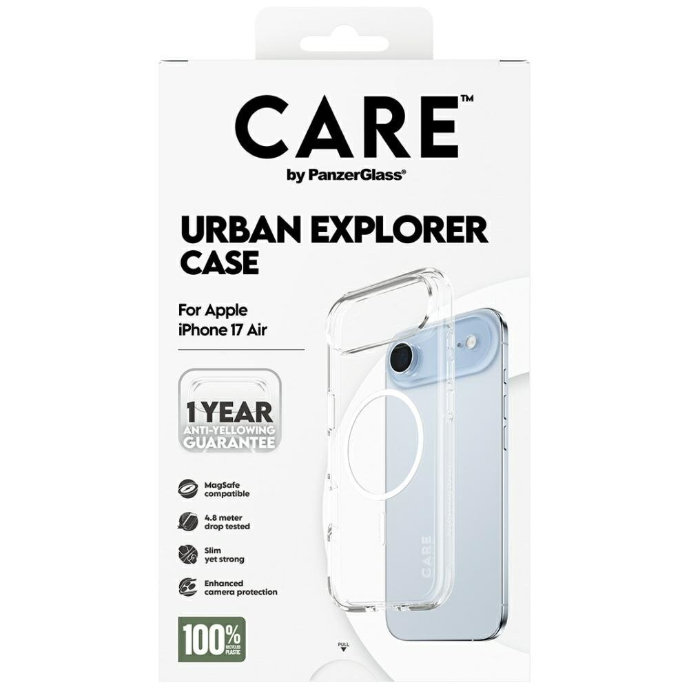 iPhone Air dėklas CARE by PanzerGlass Flagship Urban Explorer, White MagSafe – skaidrus 4