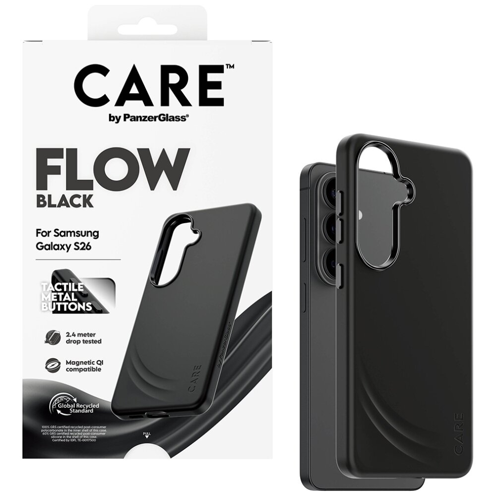 Samsung Galaxy S26 CARE by PanzerGlass Flow Black Qi dėklas – juodas 3 Samsung Galaxy S26 CARE by PanzerGlass Flow Black Qi dėklas – juodas 3