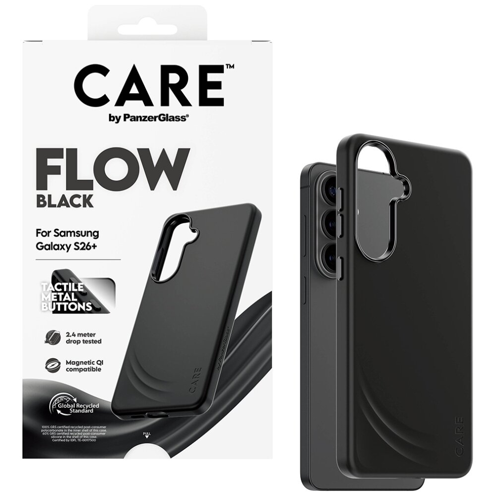 Samsung Galaxy S26+ CARE by PanzerGlass Flow Black Qi dėklas – juodas 4