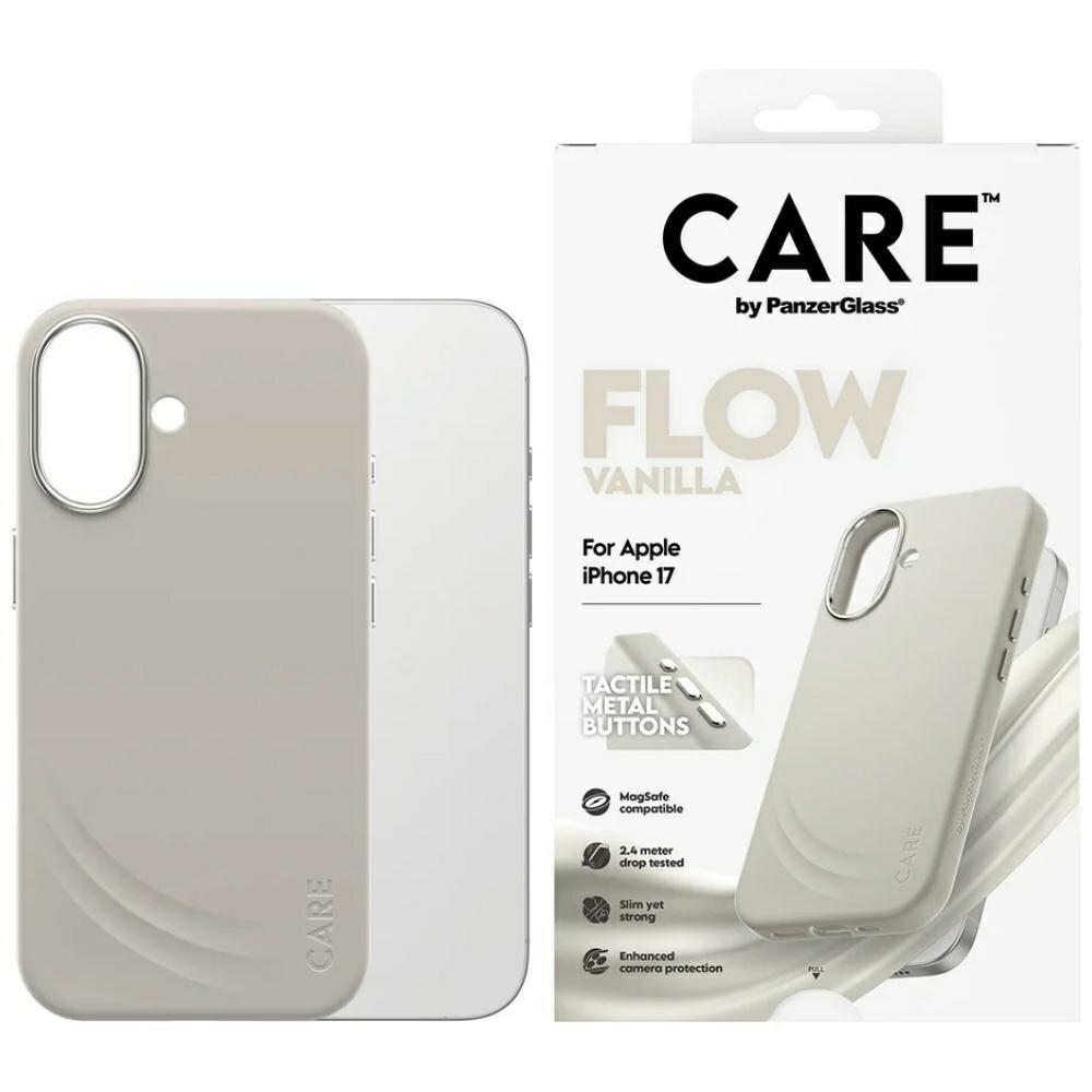iPhone 17 CARE by PanzerGlass FLOW MagSafe dėklas – smėlinis