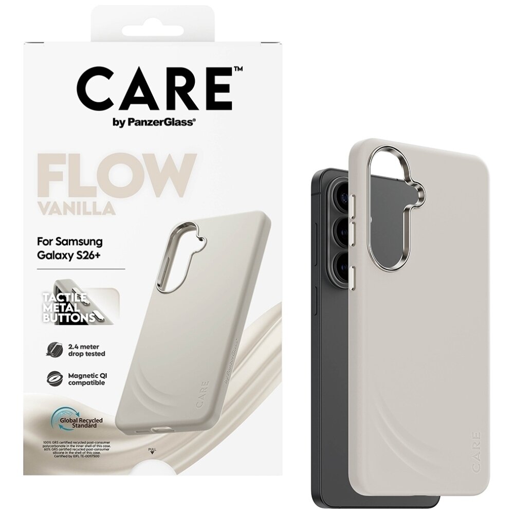 Samsung Galaxy S26+ CARE by PanzerGlass Flow Vanilla Qi dėklas – smėlio spalvos 3