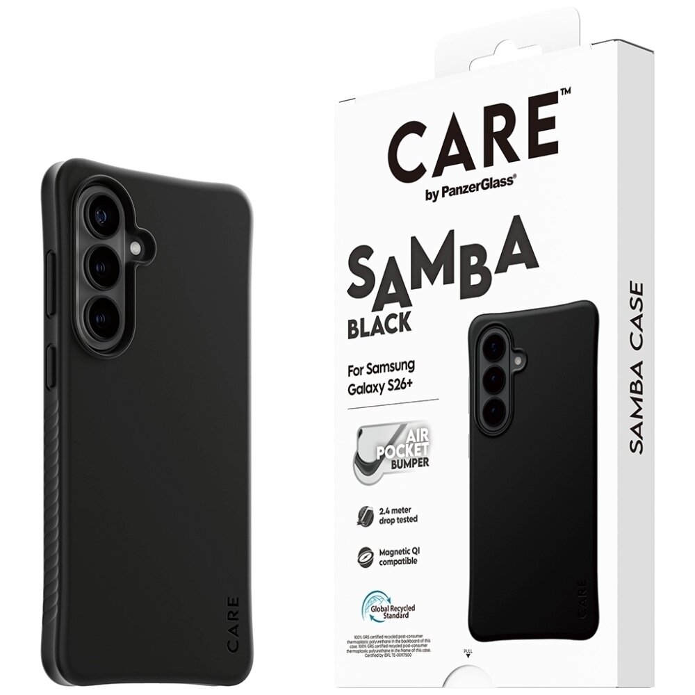 Samsung Galaxy S26+ CARE by PanzerGlass Samba Black Qi dėklas – juodas 4