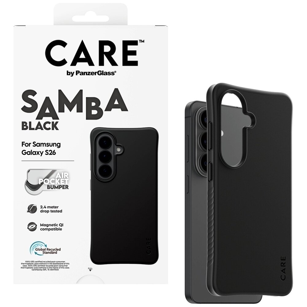 Samsung Galaxy S26 CARE by PanzerGlass Samba Black Qi dėklas – juodas 3