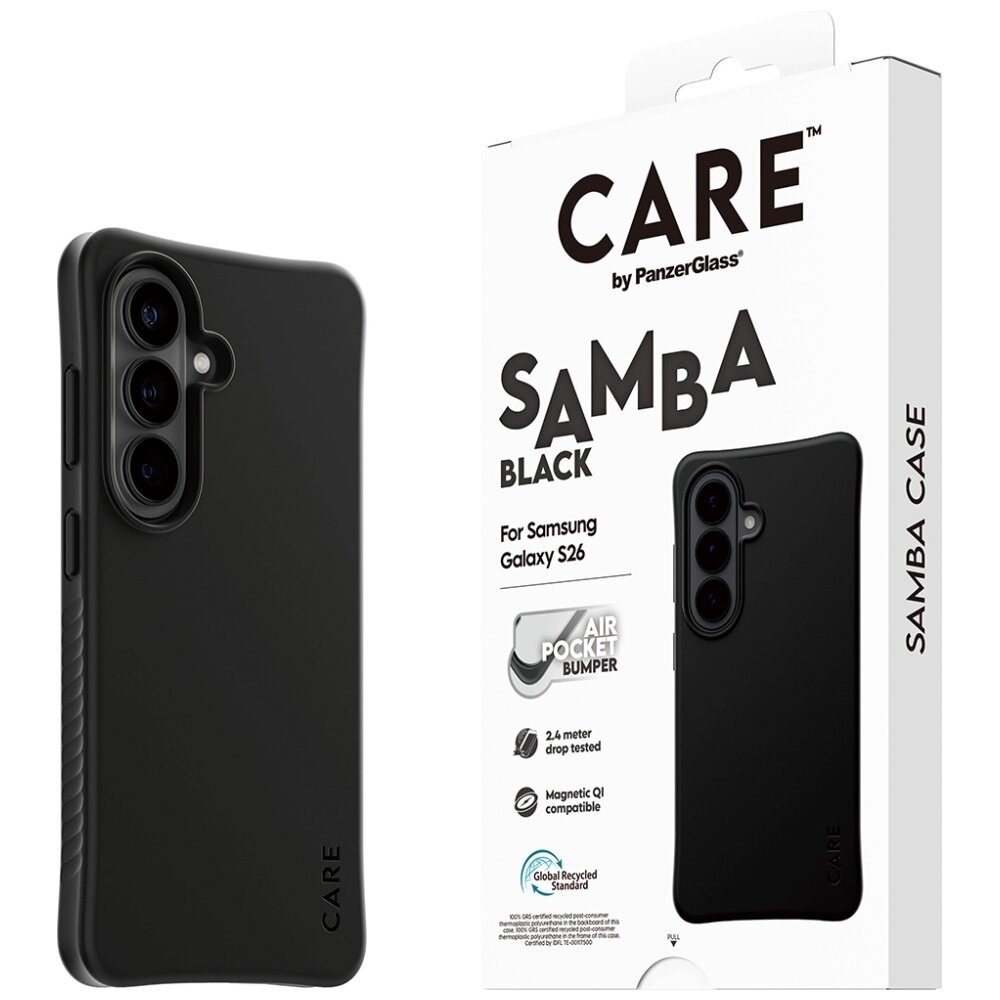 Samsung Galaxy S26 CARE by PanzerGlass Samba Black Qi dėklas – juodas 4