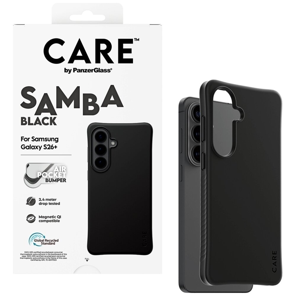 Samsung Galaxy S26+ CARE by PanzerGlass Samba Black Qi dėklas – juodas 3