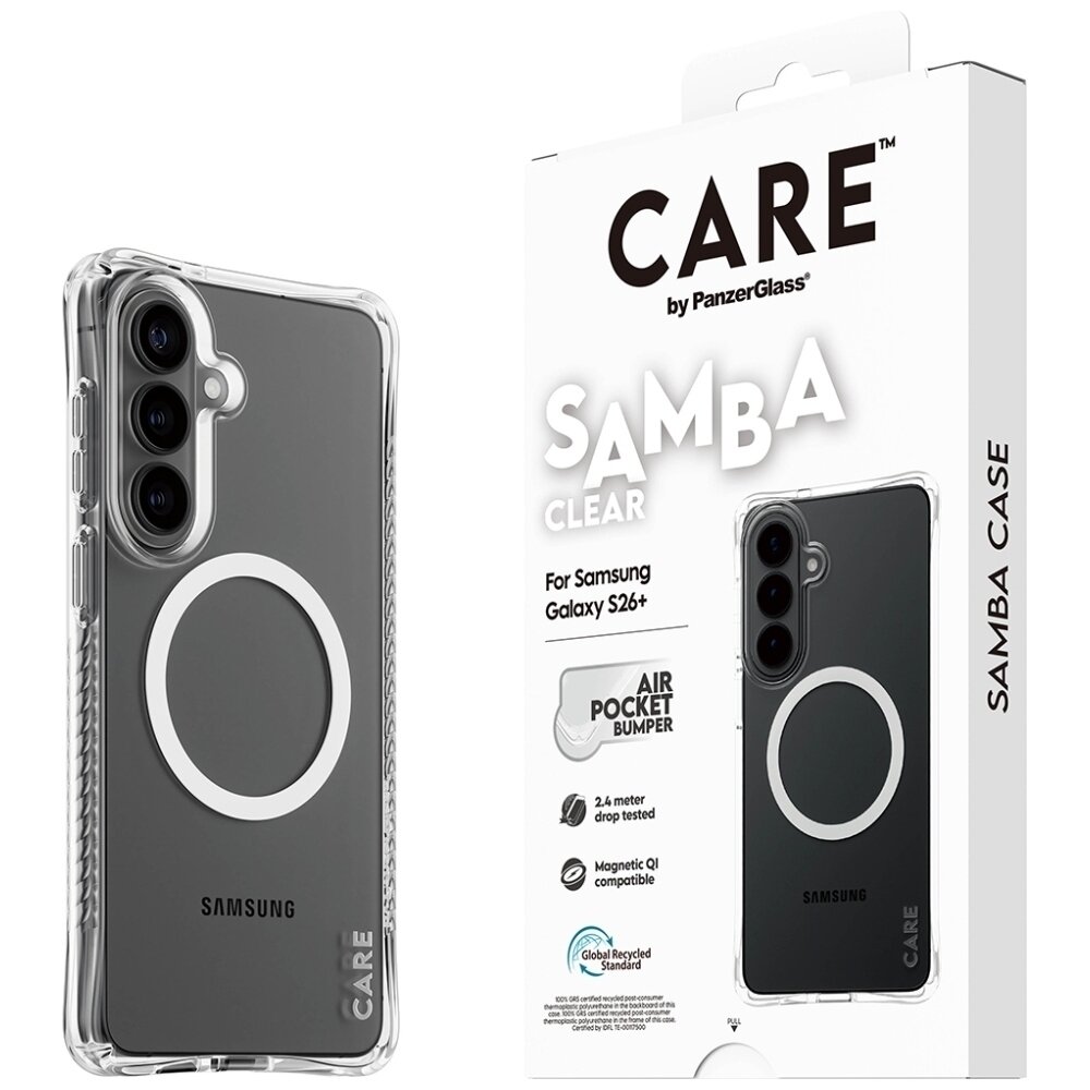 Samsung Galaxy S26+ CARE by PanzerGlass Samba Transparent Qi dėklas – skaidrus 4 Samsung Galaxy S26+ CARE by PanzerGlass Samba Transparent Qi dėklas – skaidrus 4