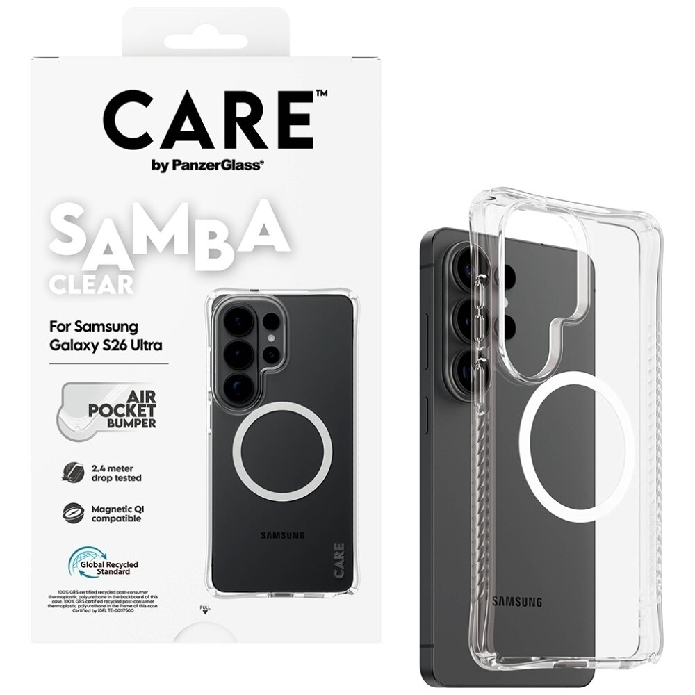 Samsung Galaxy S26 Ultra CARE by PanzerGlass Samba Transparent Qi dėklas – skaidrus 3