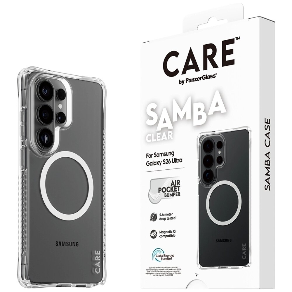 Samsung Galaxy S26 Ultra CARE by PanzerGlass Samba Transparent Qi dėklas – skaidrus 4