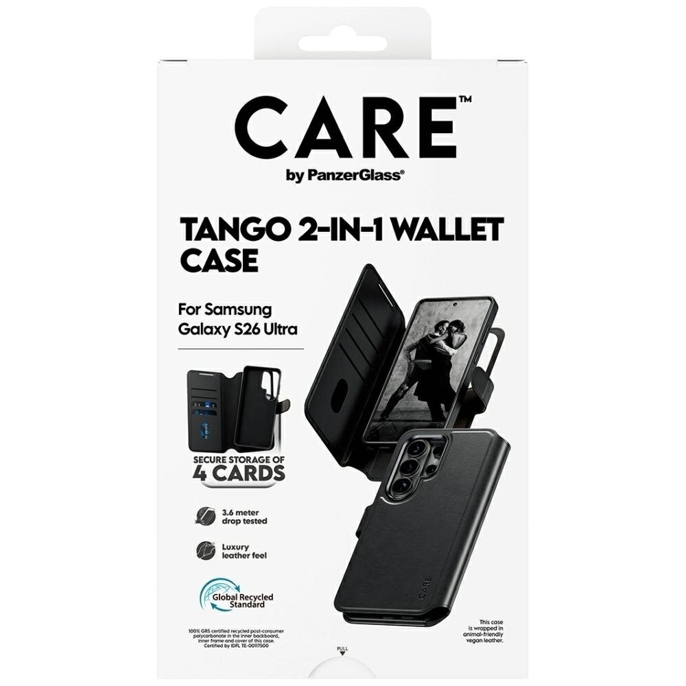 Samsung Galaxy S26 Ultra CARE by PanzerGlass Tango 2in1 Wallet dėklas – juodas 6 Samsung Galaxy S26 Ultra CARE by PanzerGlass Tango 2in1 Wallet dėklas – juodas 6
