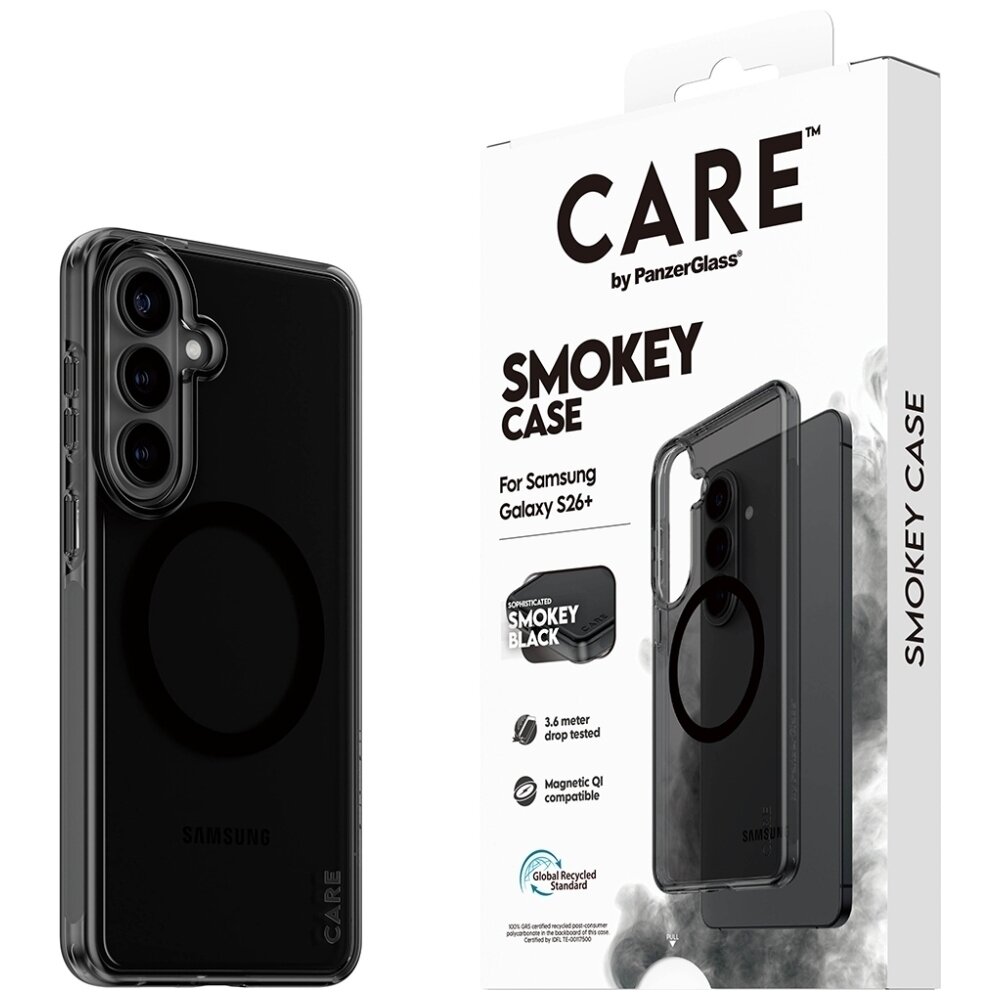 Samsung Galaxy S26+ CARE by PanzerGlass Urban Explorer Smokey Qi dėklas – juodas 4
