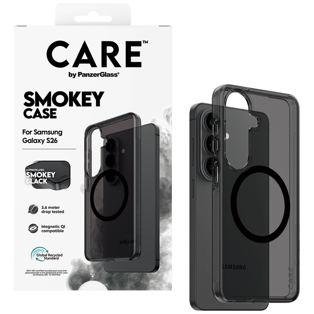 Samsung Galaxy S26 CARE by PanzerGlass Urban Explorer Smokey Qi dėklas – juodas 3