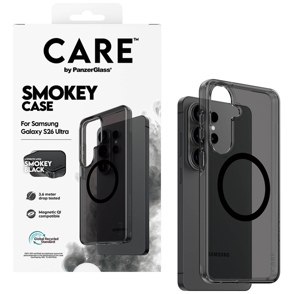 Samsung Galaxy S26 Ultra CARE by PanzerGlass Urban Explorer Smokey Qi dėklas – juodas 3 Samsung Galaxy S26 Ultra CARE by PanzerGlass Urban Explorer Smokey Qi dėklas – juodas 3